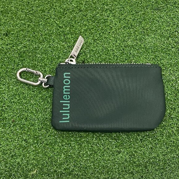 Lululemon Athletica Clipable Black Green Coin Pouch Wallet Bag - Picture 1 of 4